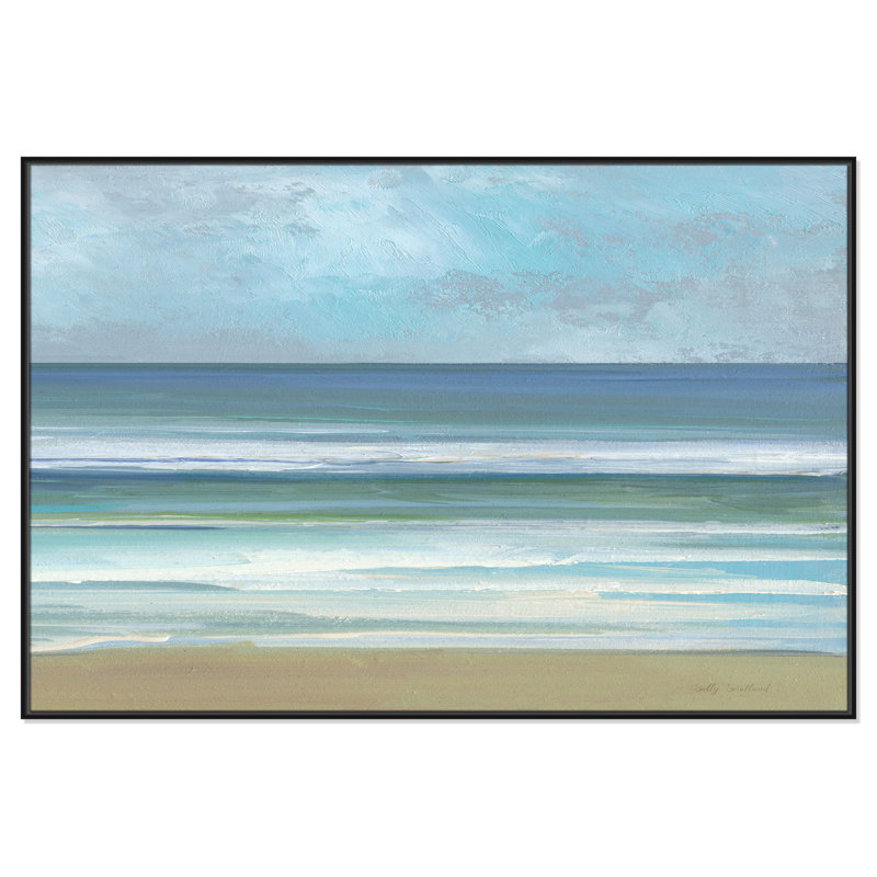 «Gentle Waves II» par Sally Swatland, Noir, H 41,5 po x l 61,5 po