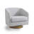 Applewold Upholstered Beige Chenille Swivel Barrel Chair with Solid Wood Base-367056899