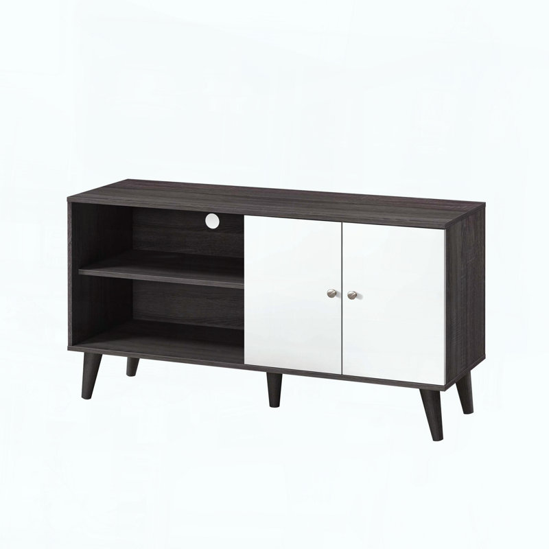 TV Stand with Storage for TVs up to 47.3 Inches, Dark Grey/White