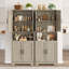 Grand garde-manger autoportant moderne pour le salon - armoire de rangement 70 po avec portes, tiroirs et tablettes réglables - Organisateur de maison polyvalent - Gris - Avec 1 grille, nouveau gris-129391245