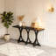 Wooden Console Table With Slender Curved Legs-1085633357