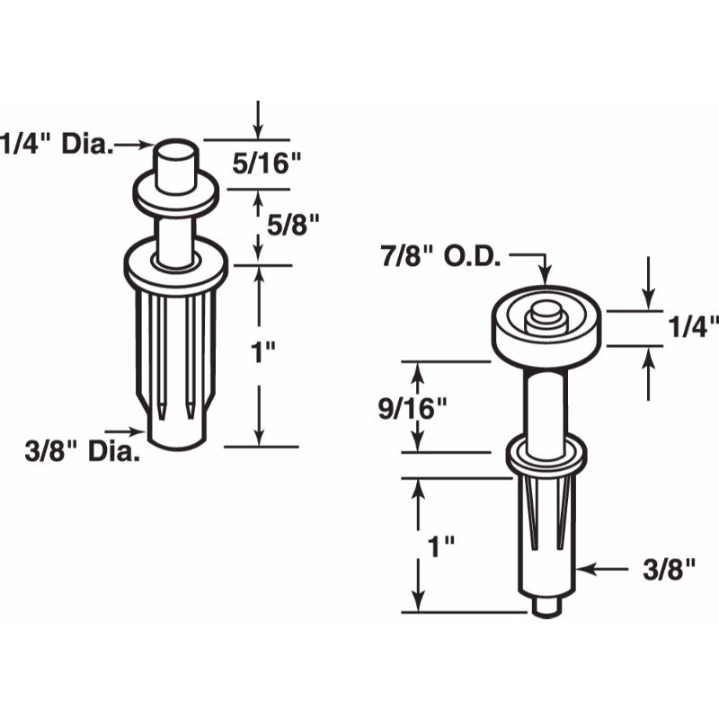 Bi-Fold Door Top Pivot and Guide Wheel Set