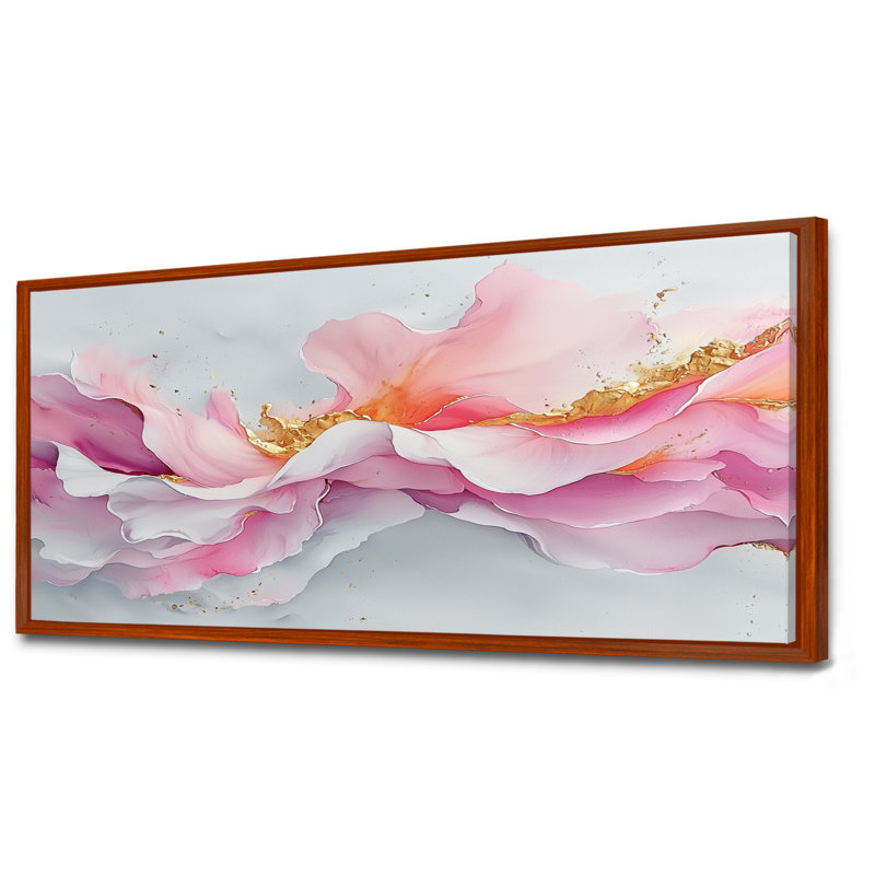 Fondations fluides de Rosa III - art mural abstrait en marbre, H 28 po x l 60 po, Brun