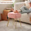 Tabouret de coiffeuse rembourré avec rangement et dossier pliant-1160464576
