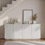 Modern 4-door Sideboard With Sculptural Wave Pattern And Storage Shelves-131076901