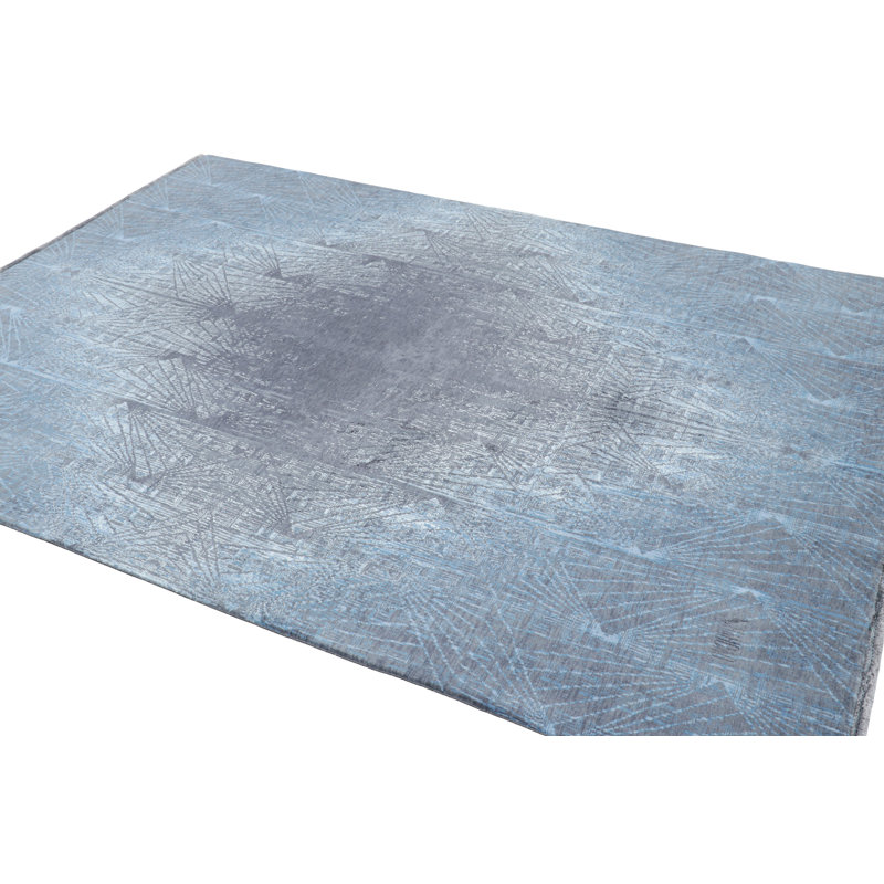 Rug & Kilim’S Contemporary Geometric Rug In Blue And Gray