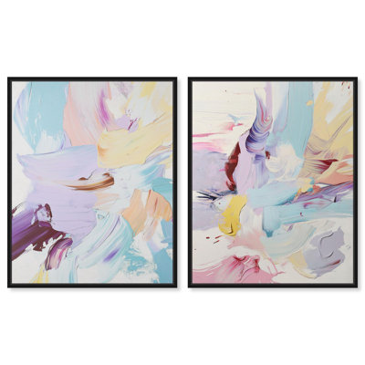 «Hues of Infinity», ensemble de 2 reproductions d'art pastel sur toile par Art Remedy