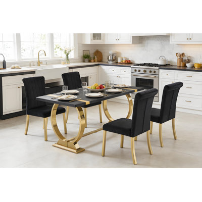 Ensemble de table de salle à manger 4 personnes avec 1 table et 4 coussins, ensemble de table de cuisine moderne et chaises