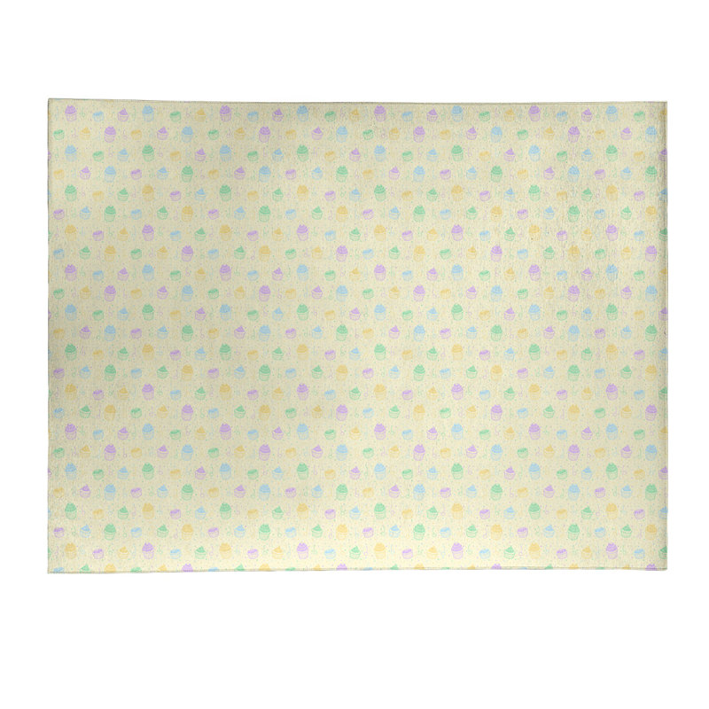 Tapis de zone jaune petits gâteaux classic, Rectangle 9 pi x 12 pi