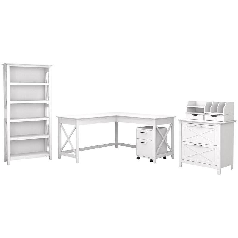 Bureau d'écriture en L Huckins, Chêne blanc pur