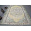 Tapis tribal jaune Oushak fabriqué à la main de style rétro Oushak jaune / vert