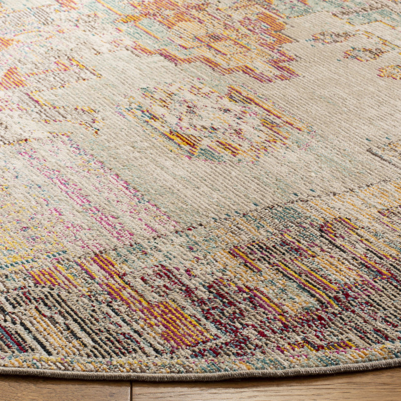 Aliesha-May Crystal Performance Southwestern Rug, Round 5'