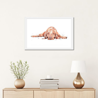 Vizsla Flat Out par EdsWatercolours - Imprimé