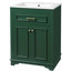 Meuble-lavabo de 61 cm (24 po) avec lavabo en céramique, 2 portes, 1 tiroir basculant, design compact, esthétique contemporaine, quincaillerie assortie, armoire intégrée à 2 portes, style moderne