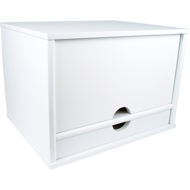 Russ Desk Organizer, Pure White, 9.38" H x 13.25" W x 10.5" D