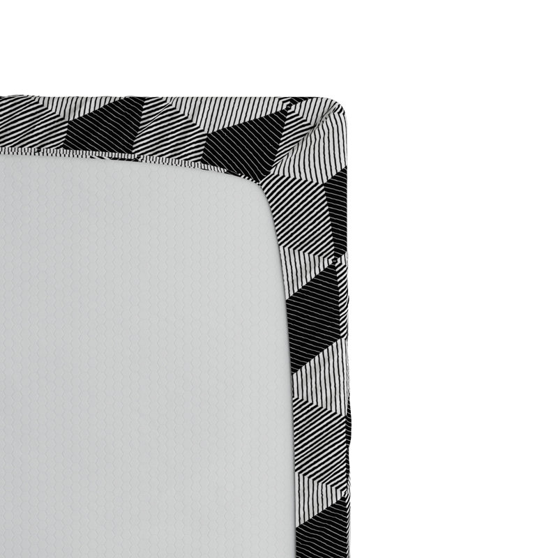 Microfiber Geometric Fitted Sheet, Queen Fitted Sheet