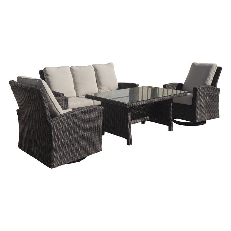 Schoffer 5 - Person Patio Conversation Set with Cushions