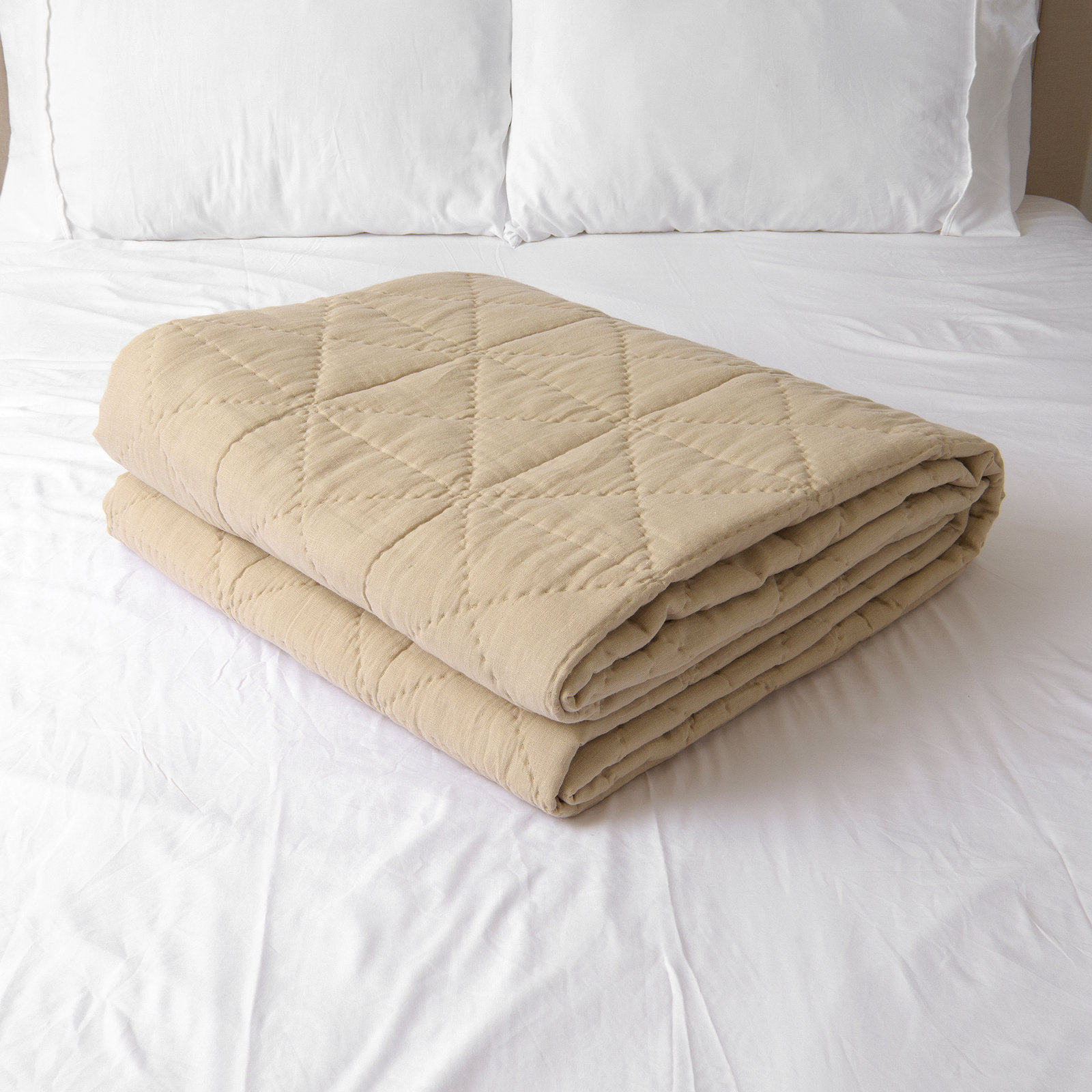 Berenson Linen Quilt Set, Natural, Queen Quilt