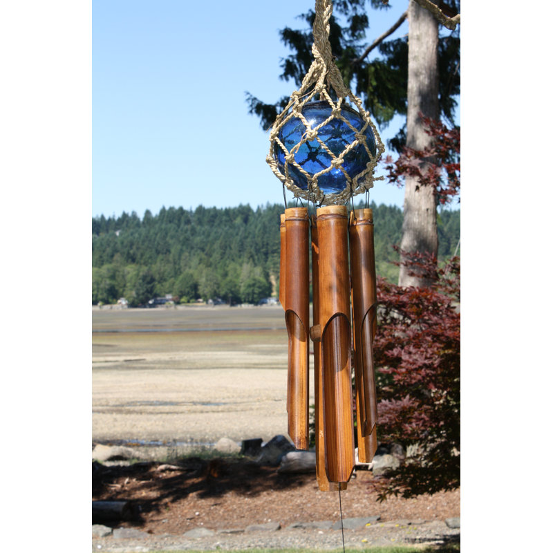 Carillon à vent en bambou en verre flottant en verre