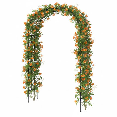 Treillage en métal pour arche de jardin, arche de jardin réglable 2-en-1 pour plantes grimpantes, roses et vignes, arche de mariage extérieure pour la décoration de jardin de fête nuptiale, noir