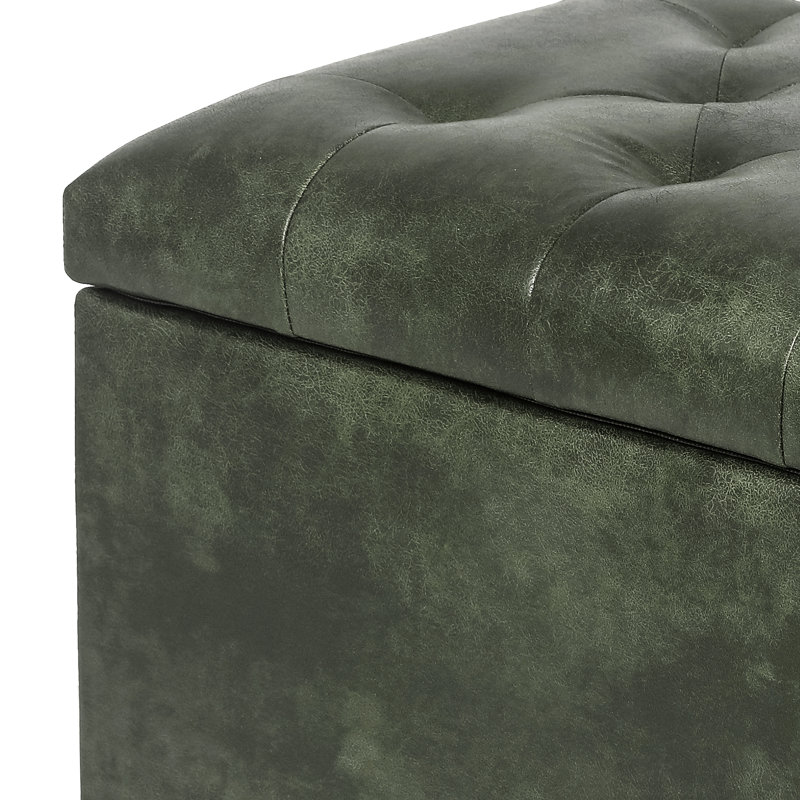 Repose-pieds Milana Classy Accent, Similicuir vert foncé Milana