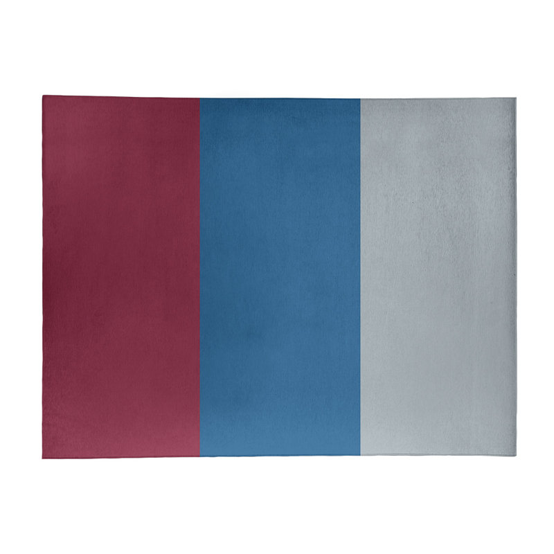 Tapis bleu à rayures de hockey national, Rectangle 4 pi x 6 pi