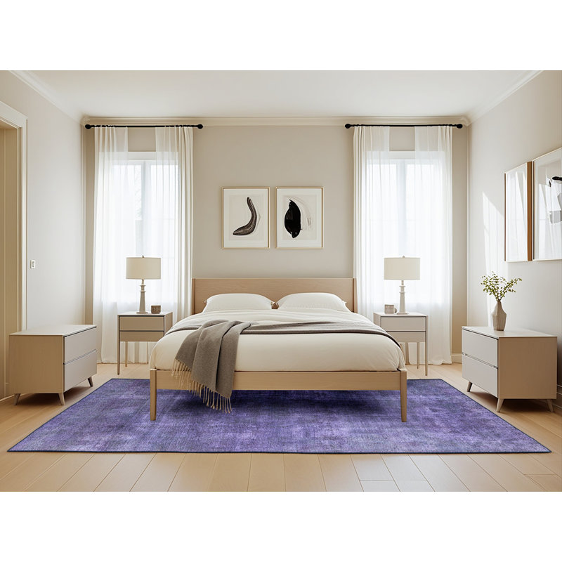 Tapis mauve à motif abstrait Rochus, Rectangle 5 pi x 8 pi