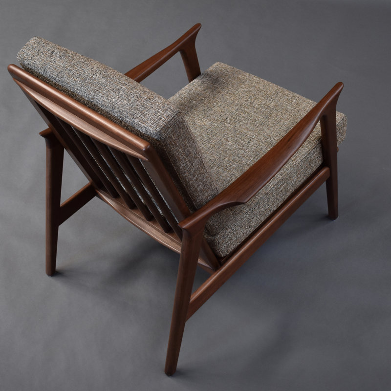 Charlotte Arm Chair, Walnut Frame, Mineral