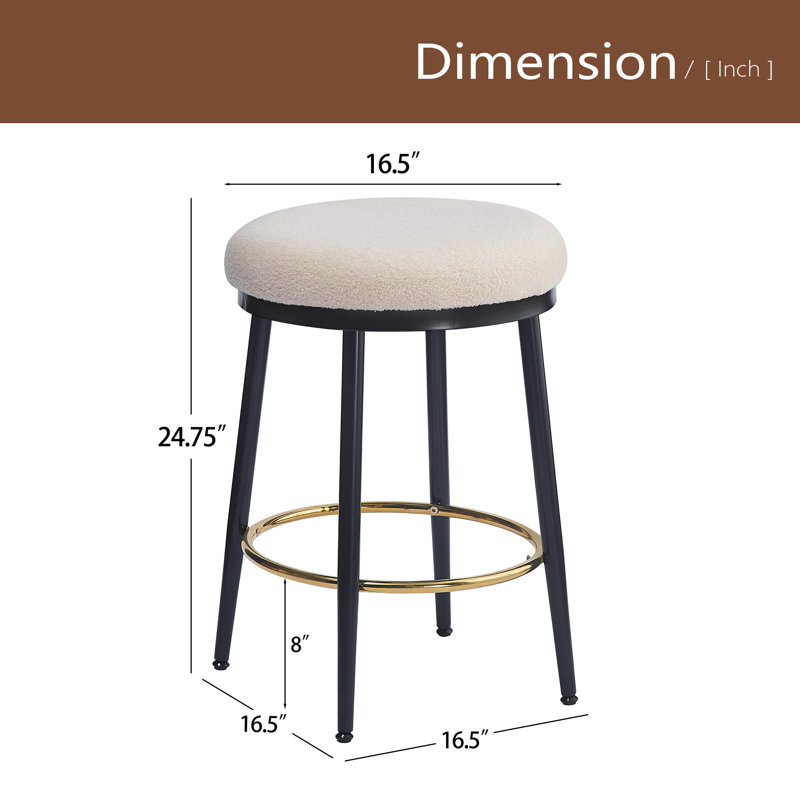 Ensemble de 4 tabourets de comptoir 24,75 po Modern, Blanc / tissu