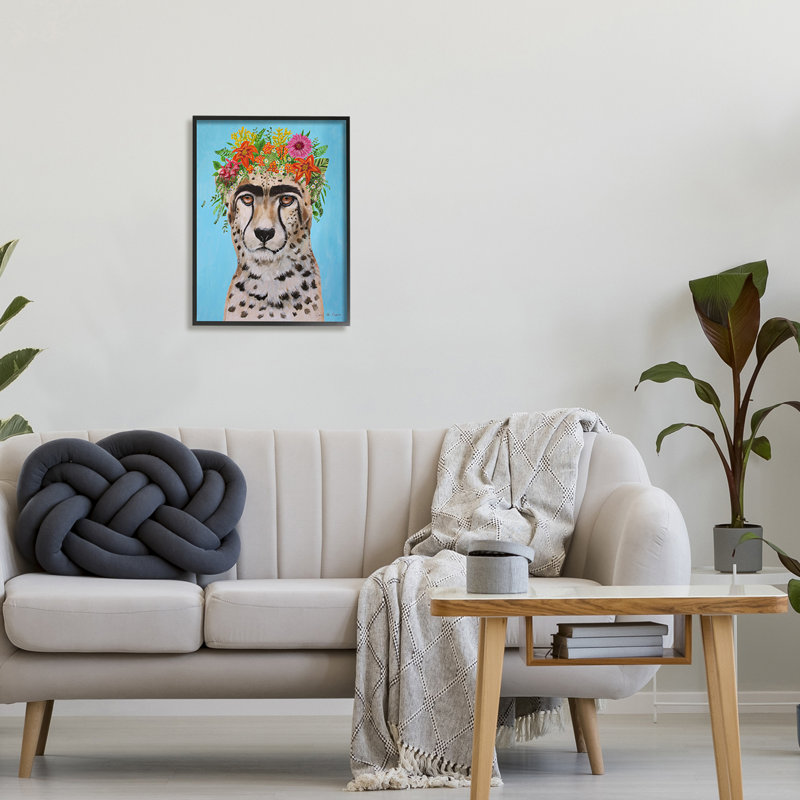 Fleuri, portrait de guépard, léopard, maquillage, par Coco de Paris - impression, H 20 po x l 16 po x P 1,5 po