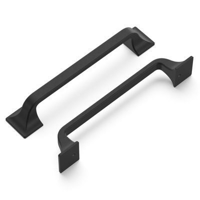 Forge Collection Handle Pull - 5-1/16" Center to Center Cabinet Pull Black Iron - Farmhouse Hardware for Drawers & Cabinets (Set of 10)