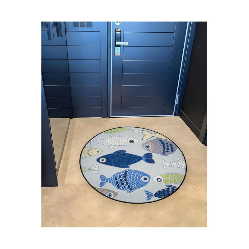 Tapis rond rond lavable à la machine, Sous-tapis rond 3 pi 3 po inclus