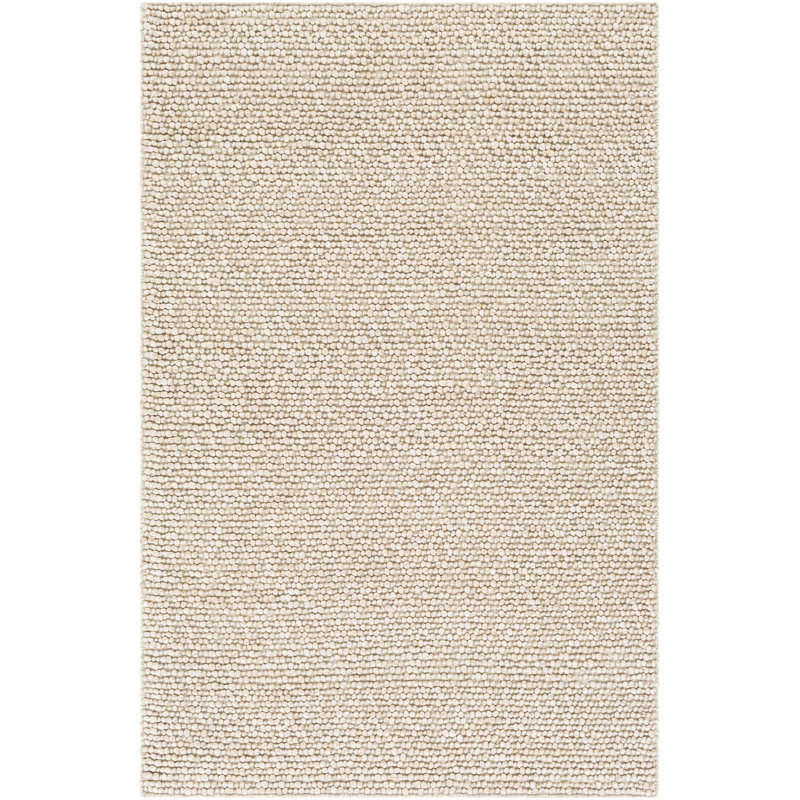 Tapis kaki / ivoire Shabuh tissé à plat à la main, Rectangle 8 pi x 10 pi