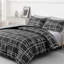 Microfiber Chequered Duvet Cover Set-126672180