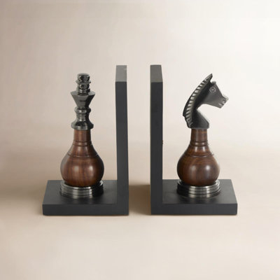 Metal Chess Bookends