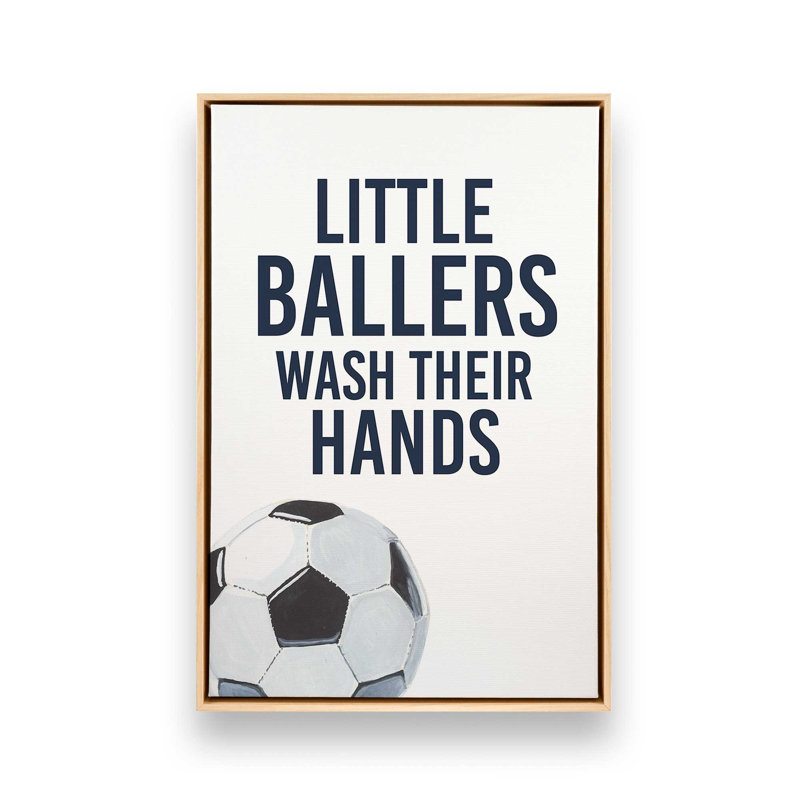 Les petites balleuses se lavent les mains, H 30,75 po x l 20,75 po, Cadre flottant, Érable américain