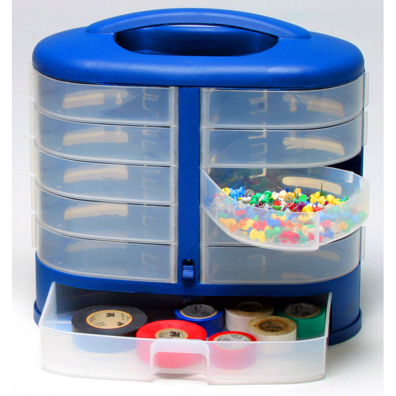 Eleven See-Through Drawers Storage and Organization Portable Cabinet, Blue