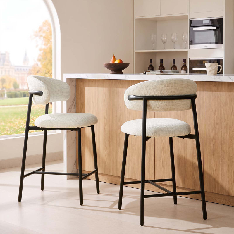Richmond Upholstered Bar Stool, White, 2