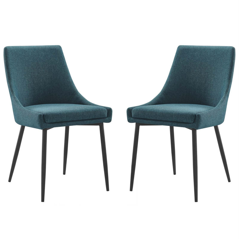 Carson Carrington Lagersberg Upholstered Fabric Dining Chairs, Emerald