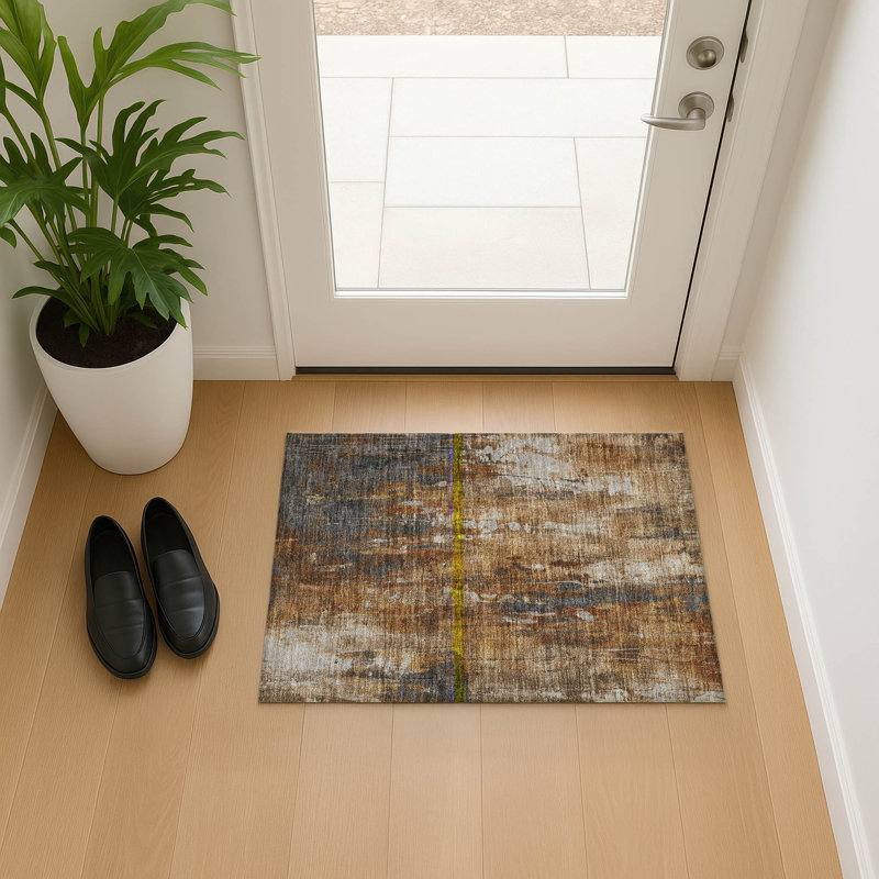 Premium Machine Washable Strinko AMF1683 Modern Rug, Rectangle 1'8" x 2'6"