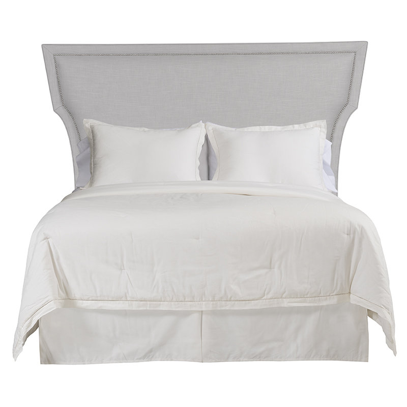 Tête de lit tapissier Lakewood, Gris, Grand