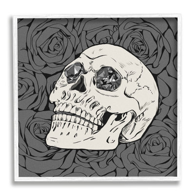 Cristal aux yeux de crâne et roses gothiques par Ziwei Li - impression