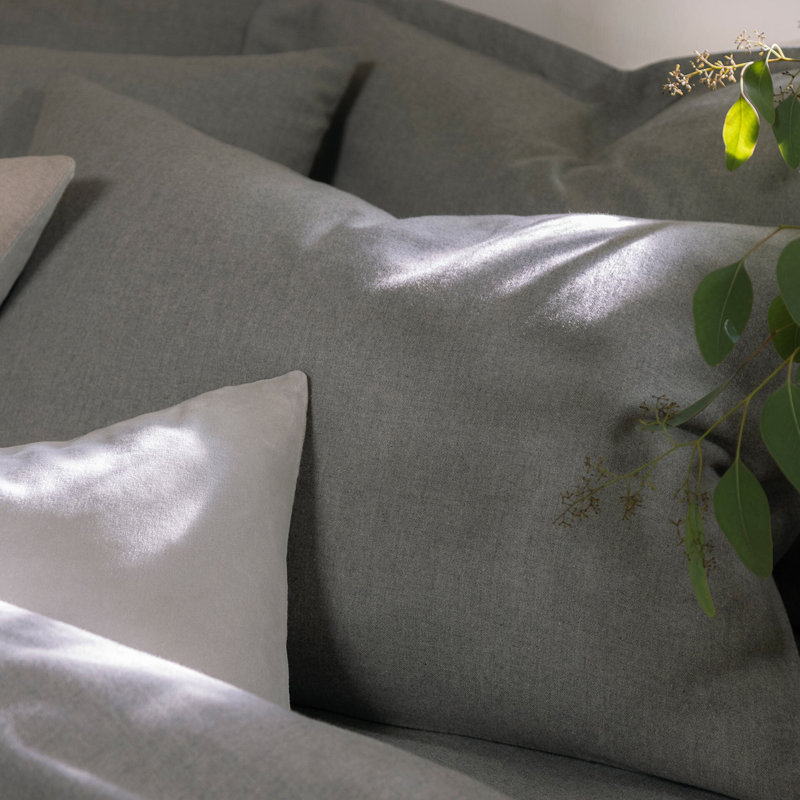 Flannel Marl Pillow Case, Silver, King Pillowcase