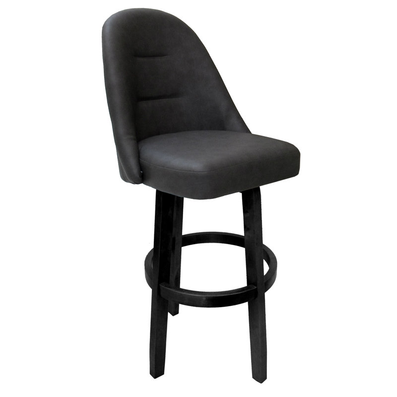 Tabouret de bar pivotant Holifield de 26 po M-235 avec base Holifield - Moka foncé, Noir, Gris