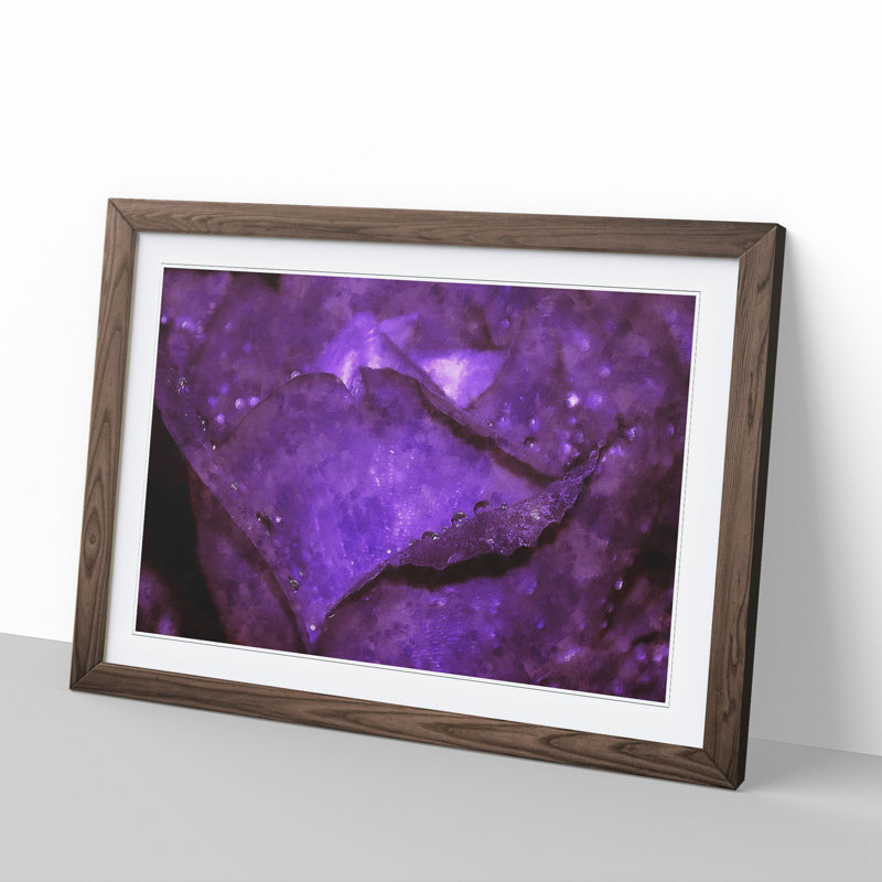 Purple Rose Flower Vol.4 - Framed Print, Walnut Framed, 48cm H x 65cm W x 2cm D