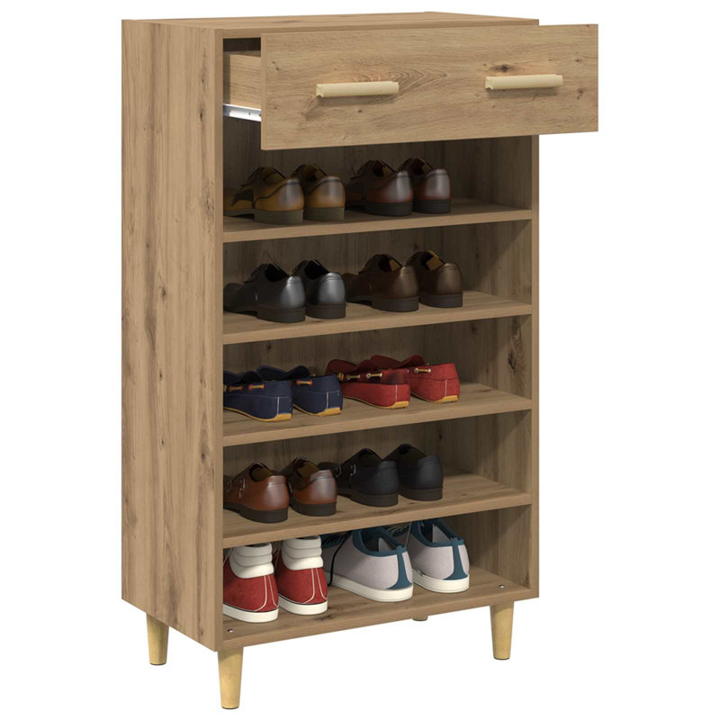10 Pair Shoe Storage Cabinet, Artisian Oak