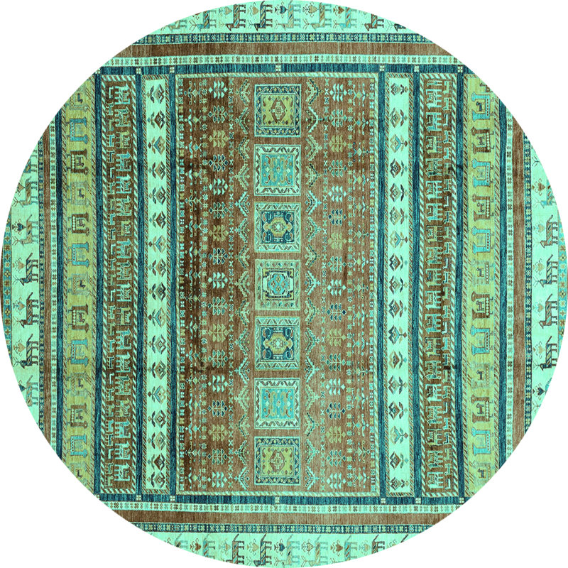 Washable Southwestern Indoor Rug, Round 4'