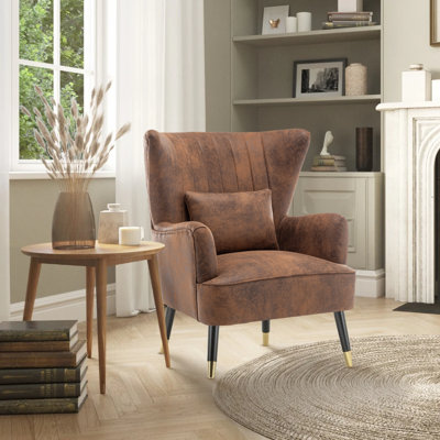 Ajavion Upholstered Microfiber / Microsuede Wingback Chair