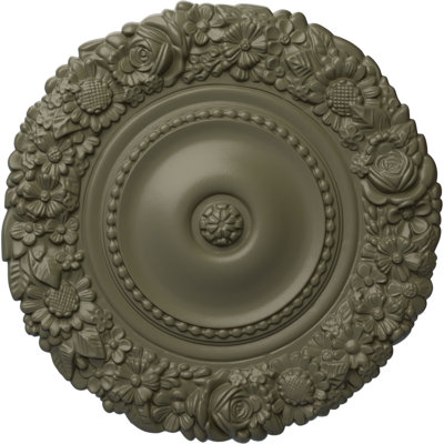 Médaillon de plafond Endurathane Marseille, DE 21 po x P 2 po (convient aux auvents jusqu'à 7 3/8 po), finition pierre spartiates peinte à la main