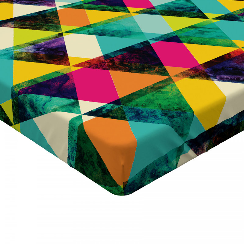 Microfiber Geometric Fitted Sheet, Full Fitted Sheet